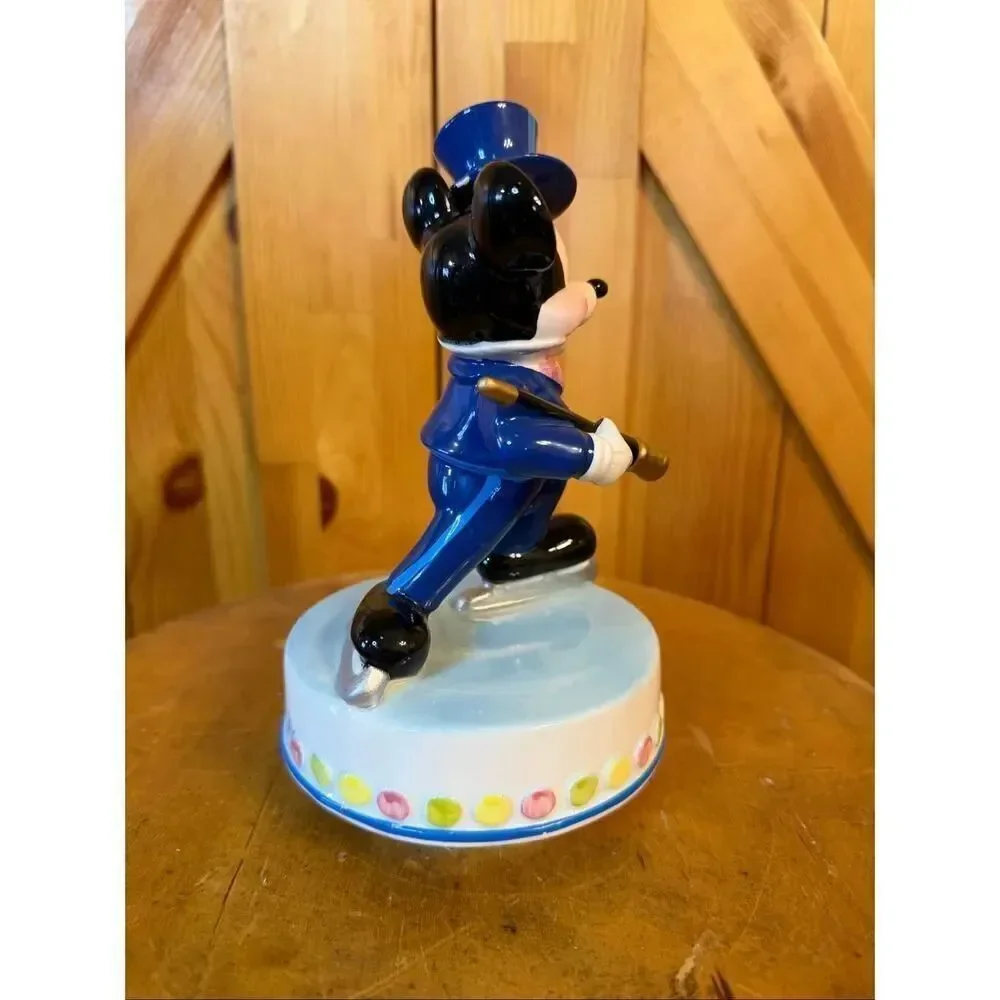 Vtg DISNEY SCHMID MUSIC Mickey Mouse SKATING SKATER Tuxedo Top Hat Stick Cane (6